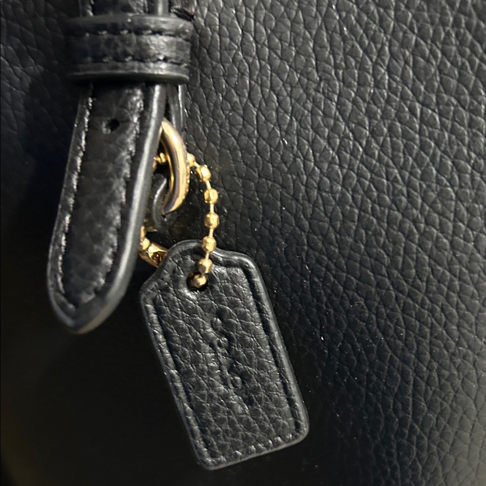 Coach Black Leather Tote with Red Interior and Gold Hardware - Picture 8 of 10